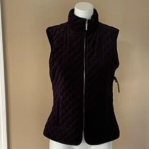 Chaps Reversible Quilted Vest in Deep Purple